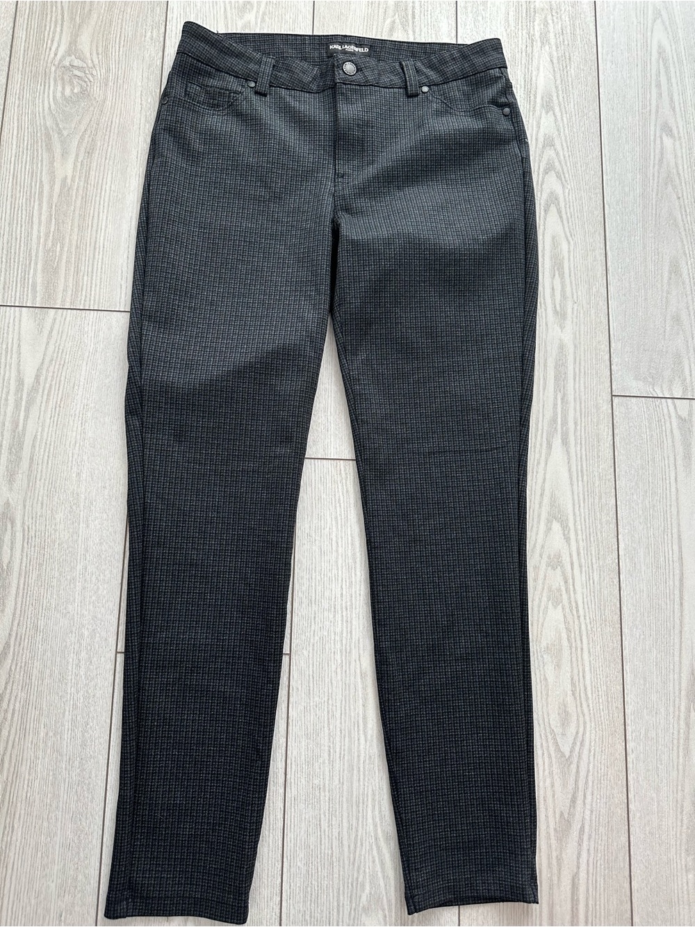 Karl Lagerfeld Slim Textured Black WoMen’s Pants